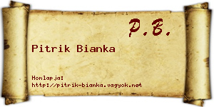 Pitrik Bianka névjegykártya